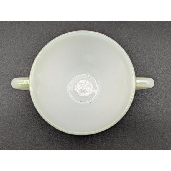 1960's Federal Milk Glass Vintage Soft Green Accent Sugar Bowl - Picture 3 of 6